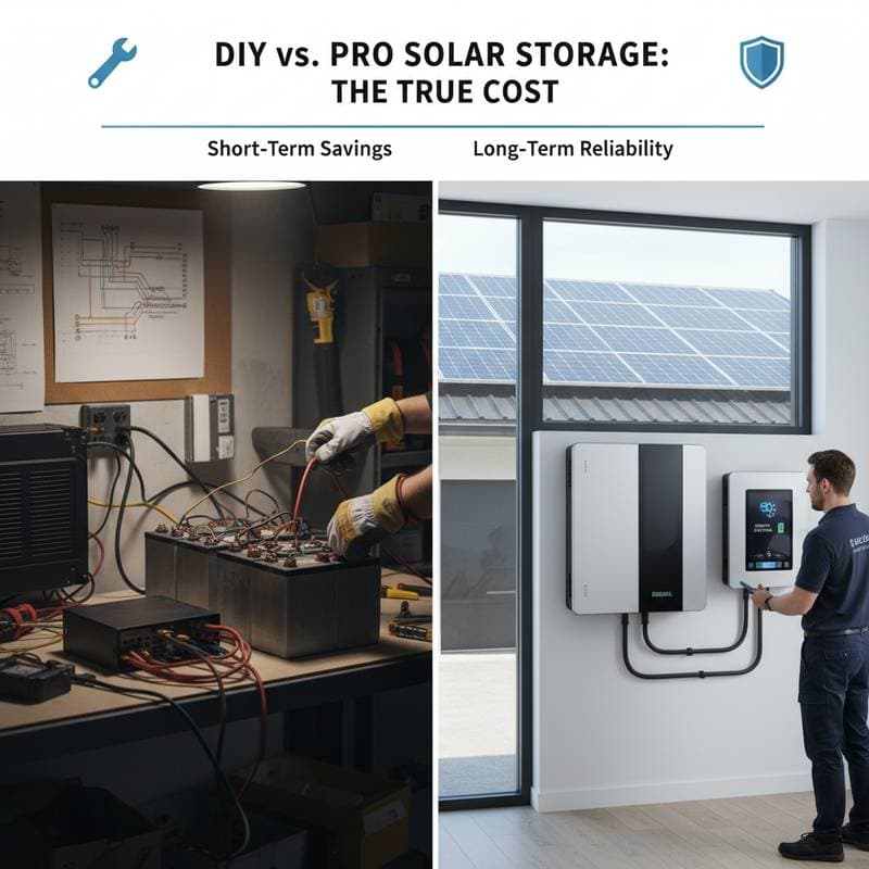 Featured image for DIY Solar Battery Costs vs Professional Install Truth